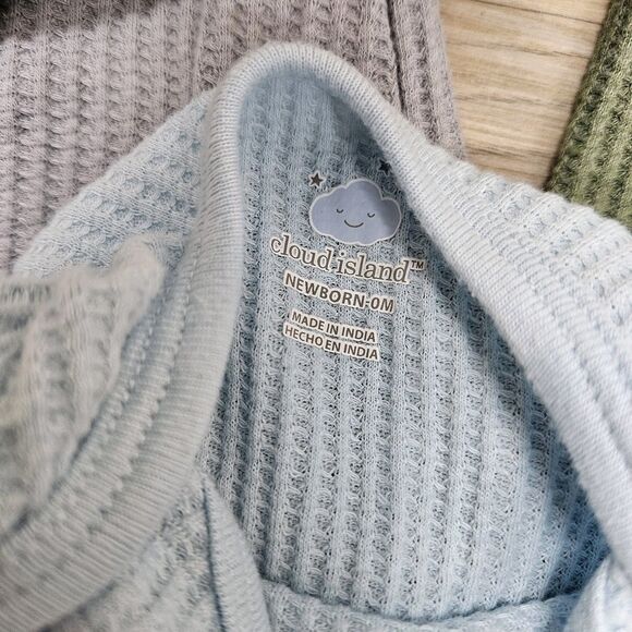 Cloud Island Baby Longsleeve Waffle Bodysuit Newborn Boy Unisex Neutral - Picture 2 of 3